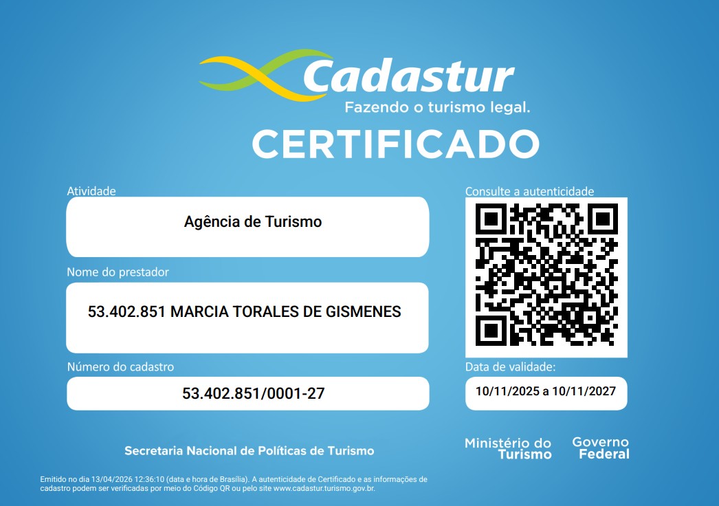 Certificado Cadastur da Daebak Trip